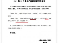 世茂股份前11月销售额同比增10% 完成年目标74.2%