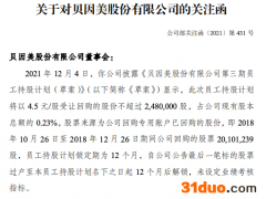 贝因美员工持股计划未设考核收深交所关注函：是否存在利益输送？