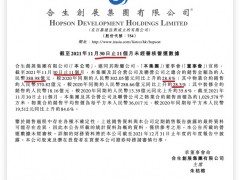 合生创展前11月销售同比上升28.8% 单月销量环比下跌近六成