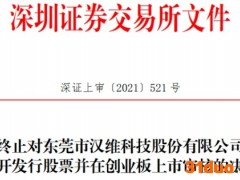 汉维科技终止创业板IPO 保荐机构为东莞证券