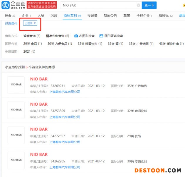 热衷玩“周边” 蔚来汽车申请注册多个酒类商标 热衷玩“周边” 蔚来汽车申请注册多个酒类商标
