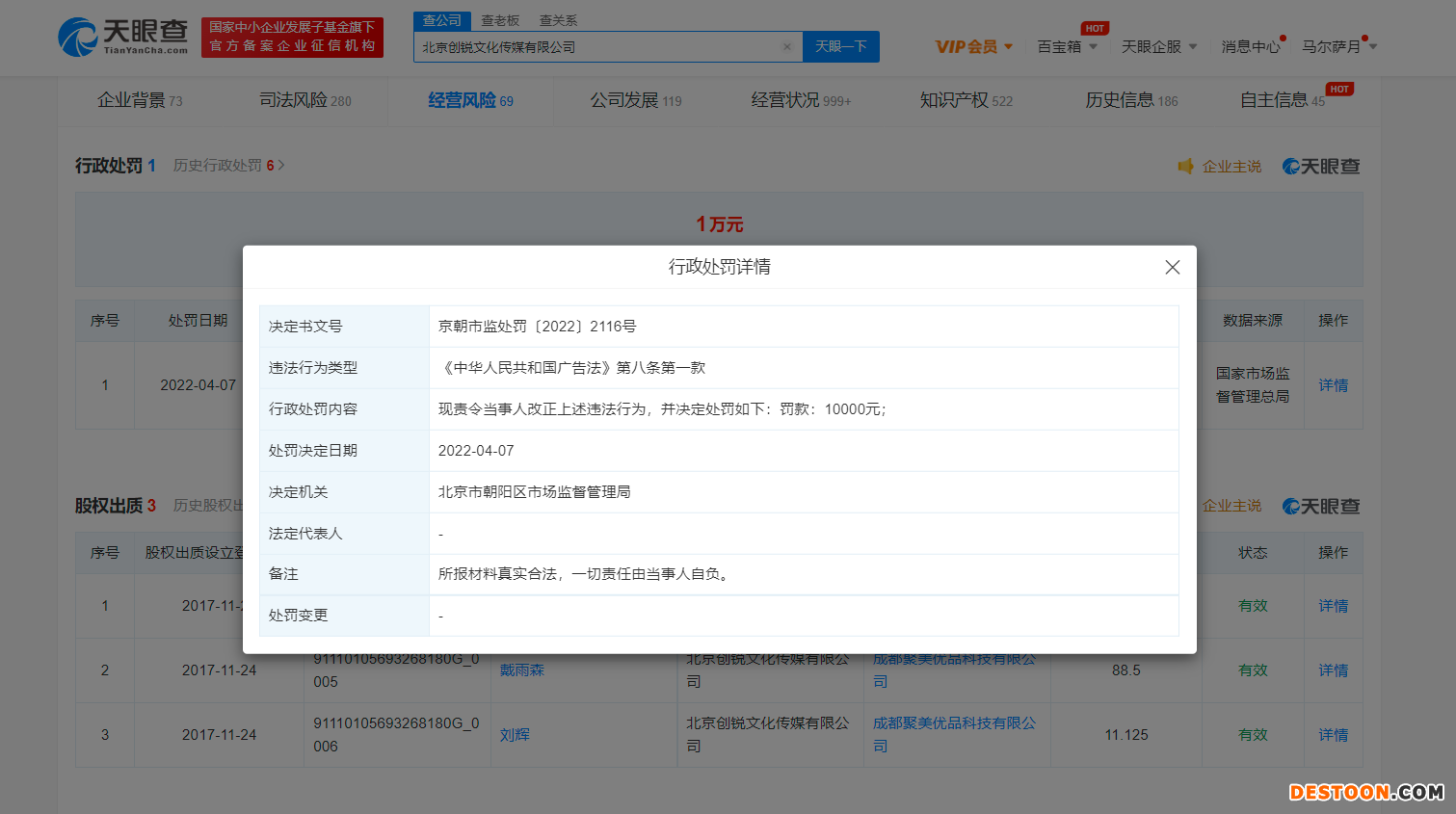 数件商品价格无依据 聚美优品被罚1万元