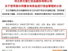 V观财报｜养元饮品一季度净利减少29% 拟不超120亿元购买理财