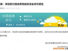 北京延庆：来延旅行团成员核酸检测结果均为阴性