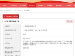 中石化工建设因违反大气污染防治法被罚2万元