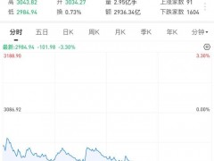沪指盘中跌破3000点