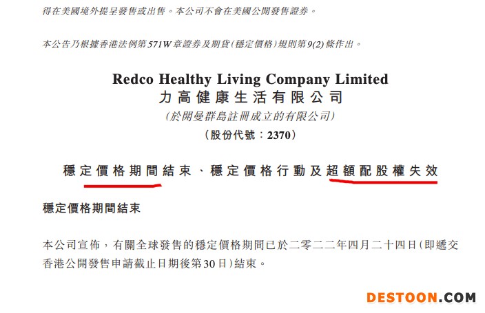 力高健康生活:由于国际发售股份无超额配发 超额配股权4月24日失效 力高健康生活:由于国际发售股份无超额配发 超额配股权4月24日失效