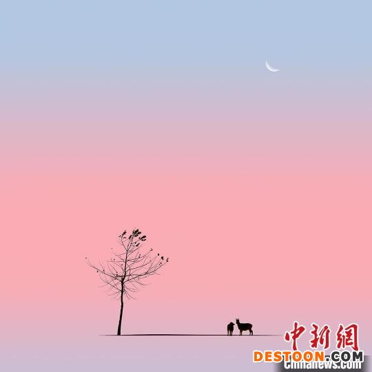 图为焦生福的作品《秋日私语》。 青海省祁连山自然保护协会供图