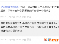 *ST绿庭逼近退市边缘 有投资者投诉其未及时提示风险