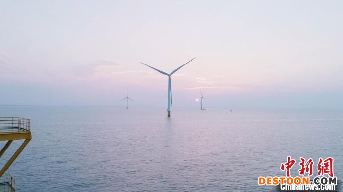 图为海上风力发电机 岳瑞轩 摄