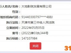 大地影院再被强制执行1.48亿元