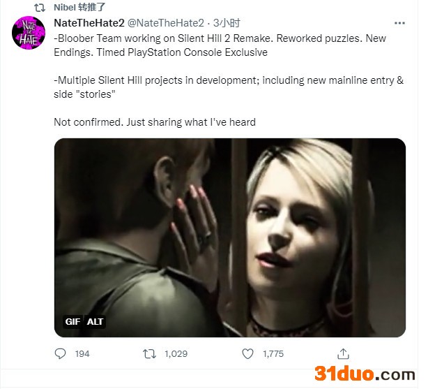 传《寂静岭2：重制版》和全新正篇正在开发中