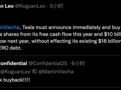 股价连跌着急了！特斯拉 “最牛散户”呼吁：应立即宣布巨额回购计划