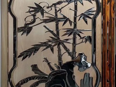 铝雕_ 铝雕屏风 山水花卉花格屏风