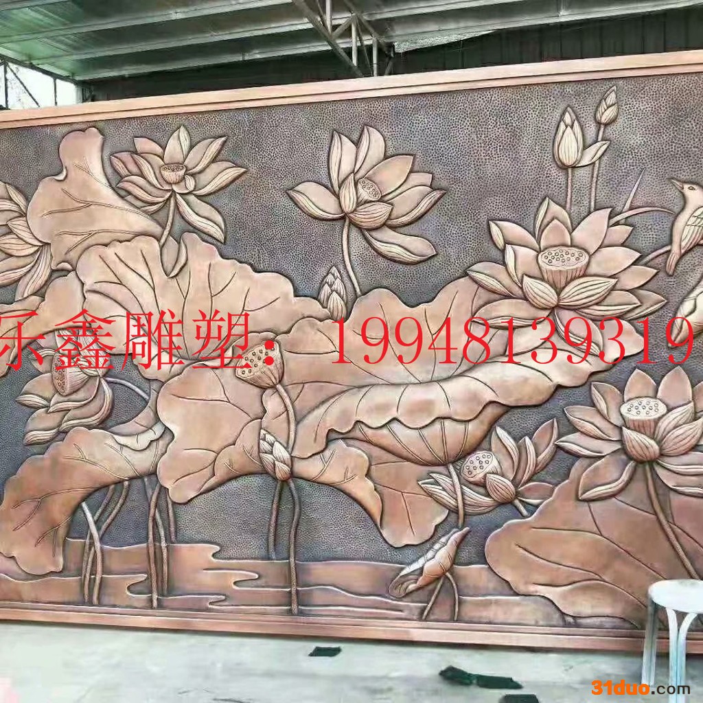 乐鑫园林 浮雕 花卉浮雕 鱼鸟浮雕 木质浮雕 雕塑定制