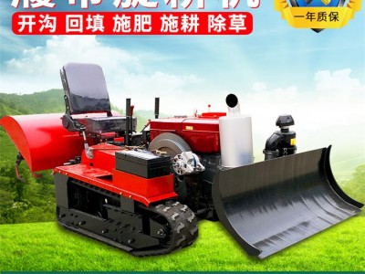 现货座驾式履带旋耕机 花卉大棚种植施肥除草机 遥控多功能开沟机