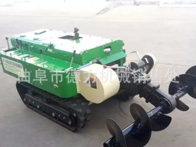 德力履带管理机 大棚花卉种植施肥开沟机 大葱培土机 遥控履带旋耕机
