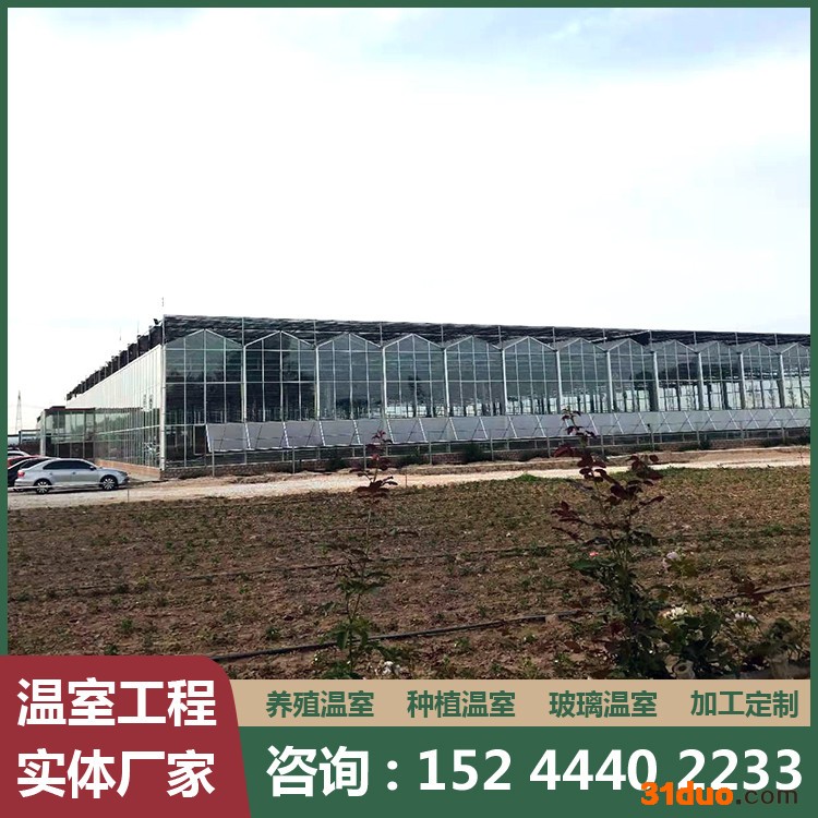 新型智能全自动玻璃温室骨架建设 南方花卉种植连栋大棚架子农业
