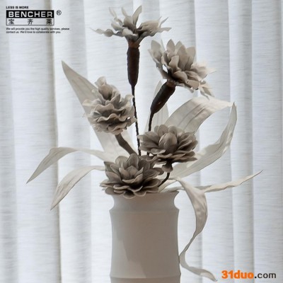 仿真花假花 家居摆设装饰花卉花艺 客厅落地干花艺术插花牡丹