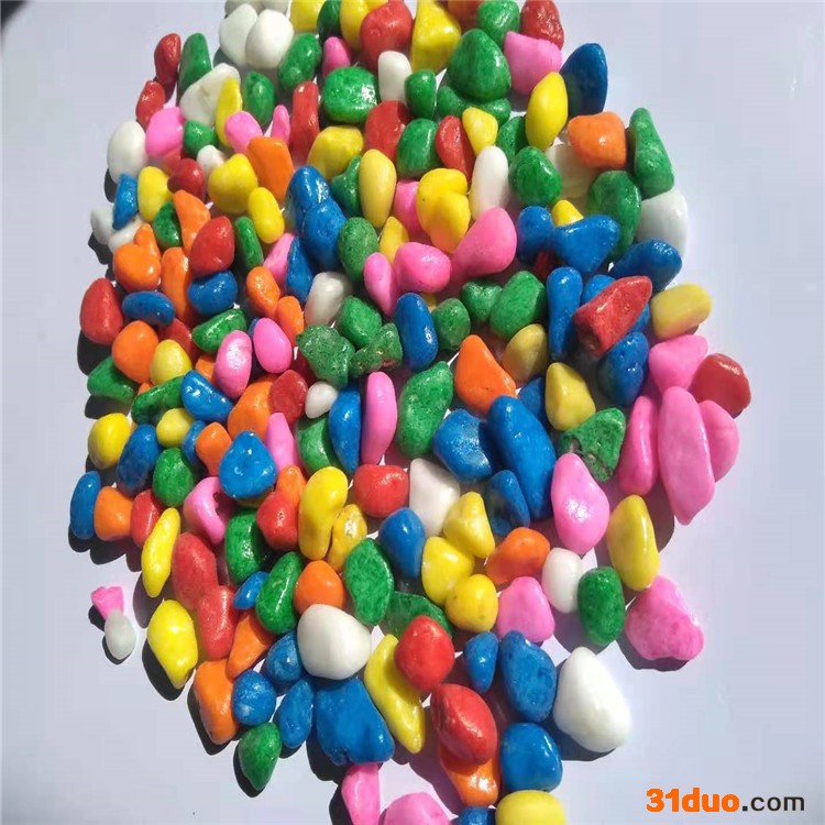 花卉铺面造景用五彩石 五彩石厂家 五彩石价格 五彩石批发  各种颜色