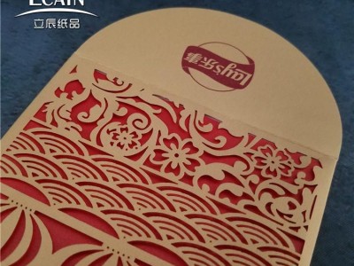 个性圆形花卉新年红包 蝴蝶结烫金工艺 利是封直销定做