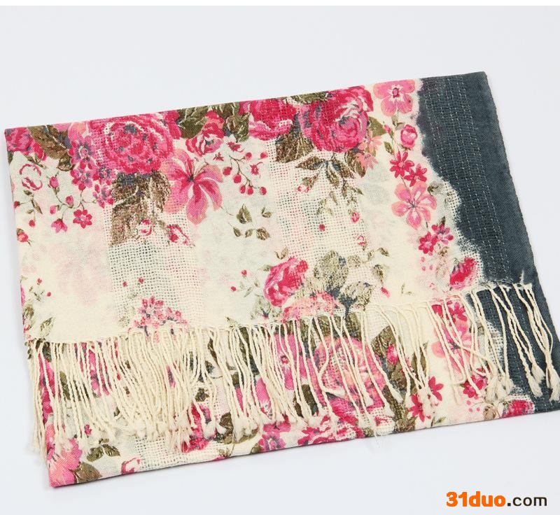 批发 花卉围巾 新款 流行 欧美围巾 新款围巾H-206