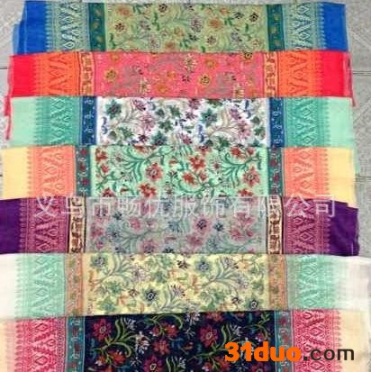 ** 新款真正宗巴里纱印花 花卉图案围巾 可做围脖