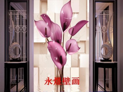 背景墙纸,花卉背景墙纸,花卉墙纸,过道背景墙,过道背景墙纸,3D壁画厂家