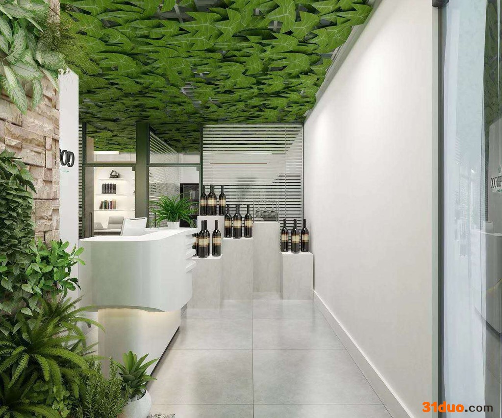 青岛秋园花卉 仿真植物 植物墙 办公室绿植租赁 防腐木定做