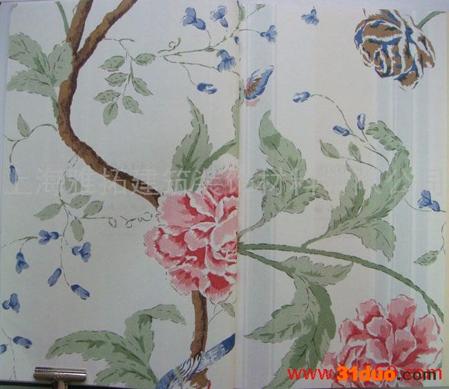 供应时尚花卉墙纸 无纺布环保壁纸