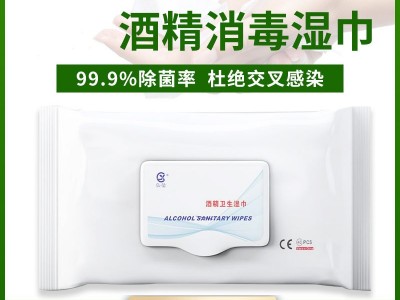 厂家批发招商现货酒精湿巾一次性使用便携式清洁免洗消毒杀菌湿巾
