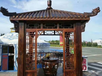 岁氏 厂家供应防腐木凉亭设计 凉亭订购 凉亭定制 碳化木凉亭  凉亭价格 图片 **厂家推荐  招商代理 凉亭