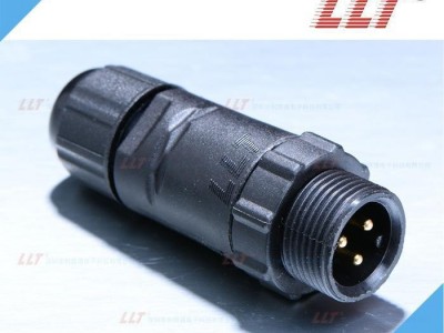 热卖利路通连接器-M14公母对接3芯电线快速接头，航空接头