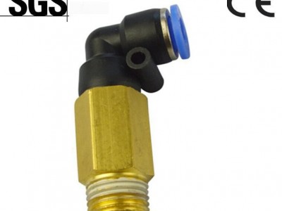 气动防水接头 金属快速接头 PLL加长L型螺纹二通 [国产精