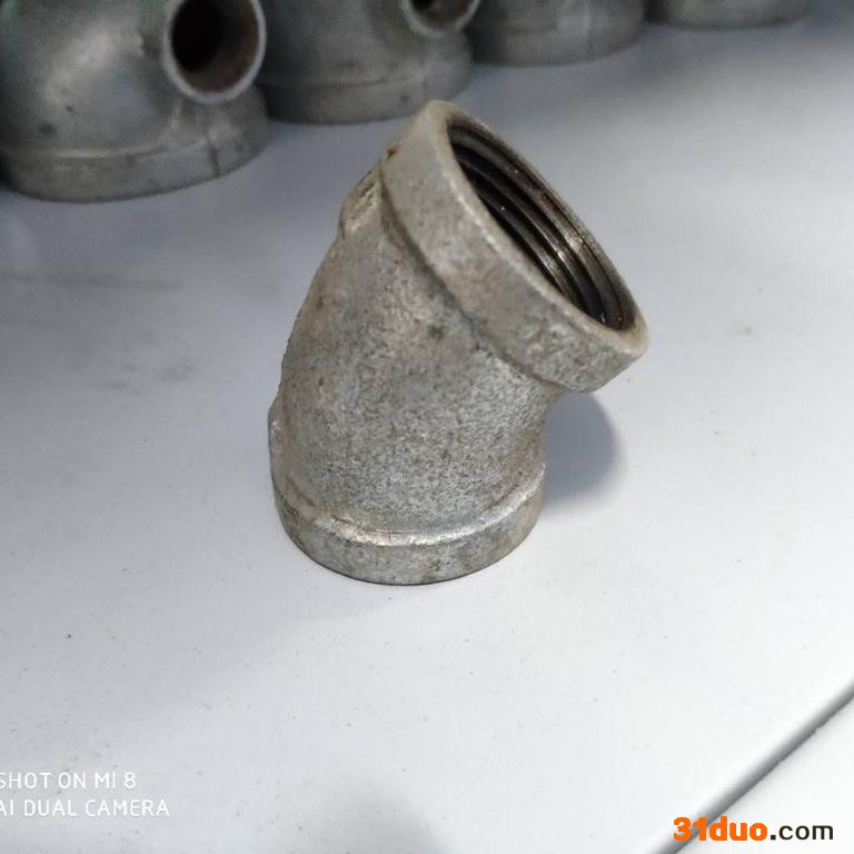 鑫尚宇 玛钢45度弯头 玛钢消防水暖燃气管件 ** 质量可靠