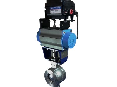 气动对夹式V型球阀 气动法兰式V型球阀 不锈钢气动对夹式球阀 气动球阀 防爆气动球阀