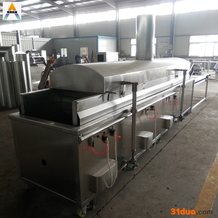常年制作销售 鱼类连续式油炸设备 连续式炸翅根设备 半自动豆沙春卷油炸锅 燃气管道加热油炸机