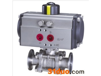 三片式气动球阀Q611F-16P  不锈钢气动球阀  螺纹气动球阀  卫生级气动球阀