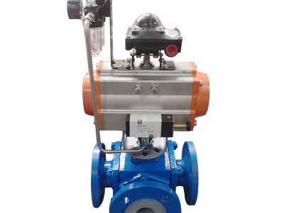 科茂自动化阀门 气动三通球阀 气动三通法兰式球阀 气动三通球阀厂家销售