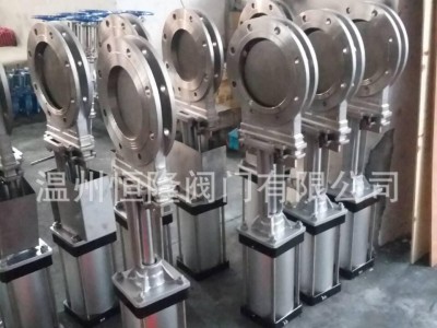 PZ673W不锈钢气动圆形刀闸阀 圆形气动刀型闸阀