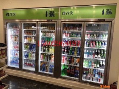 奥驰冷链超市两门柜三门冷藏柜专业供应饮料柜一体机丹佛斯机组