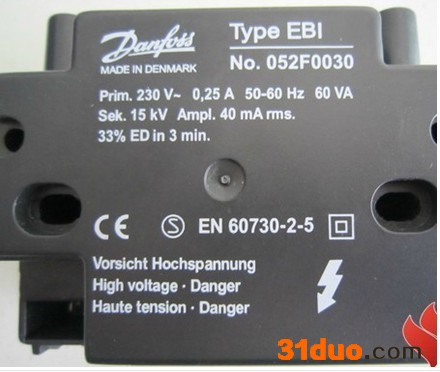 供应丹佛斯(Danfoss052F0030点火变压器