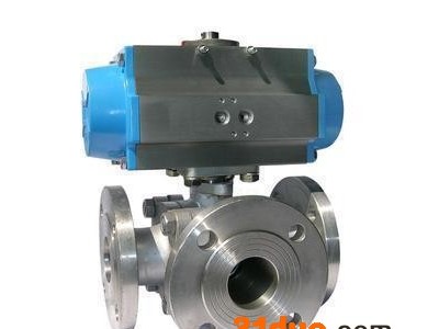 上海金盾阀门 三通气动球阀 Q644F气动球阀 丹佛斯 正丰