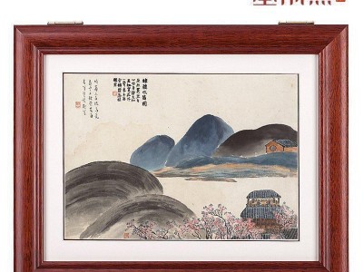 堂前燕实木遮电表箱配电箱专用装饰画新中式客厅液压上翻式有框画