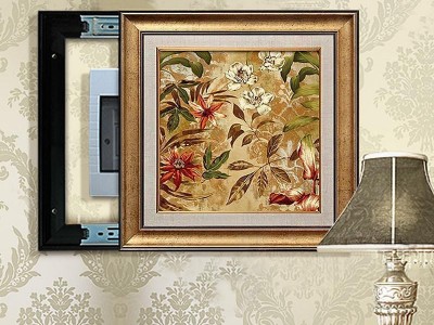 欧式画美式配电箱电表箱装饰画开关遮挡画可推拉餐厅挂画壁画