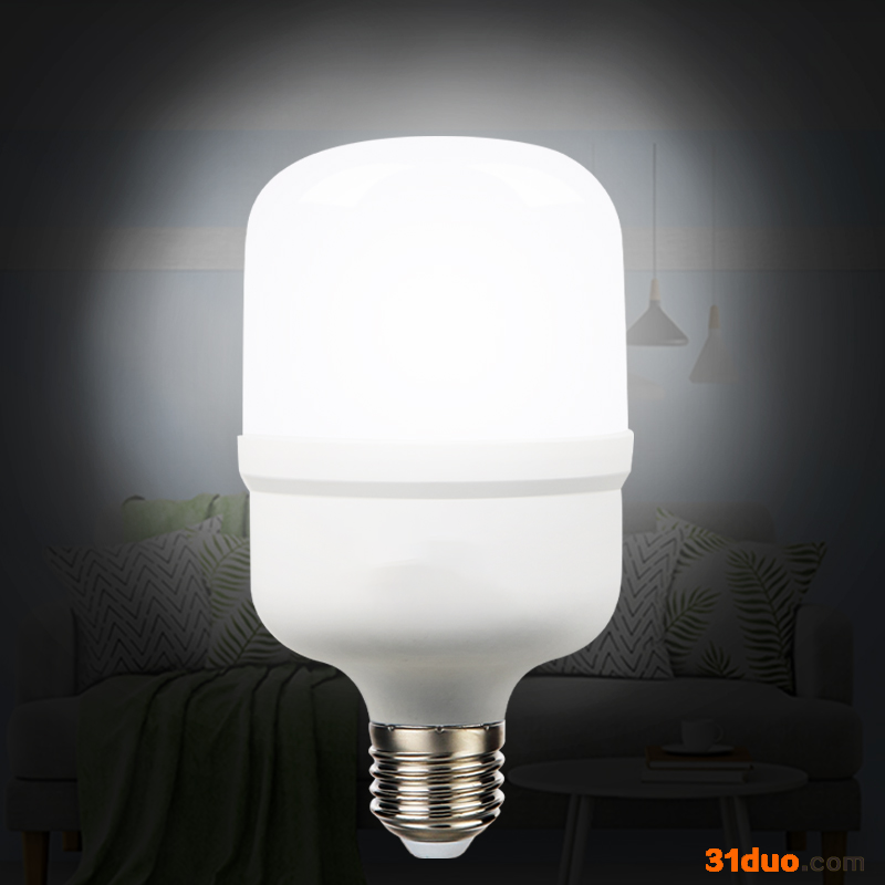 点点T灯  led灯泡e27螺口节能灯泡T泡大功率光源厂家批发家用商用车间工厂照明超亮球泡灯 30w 白光