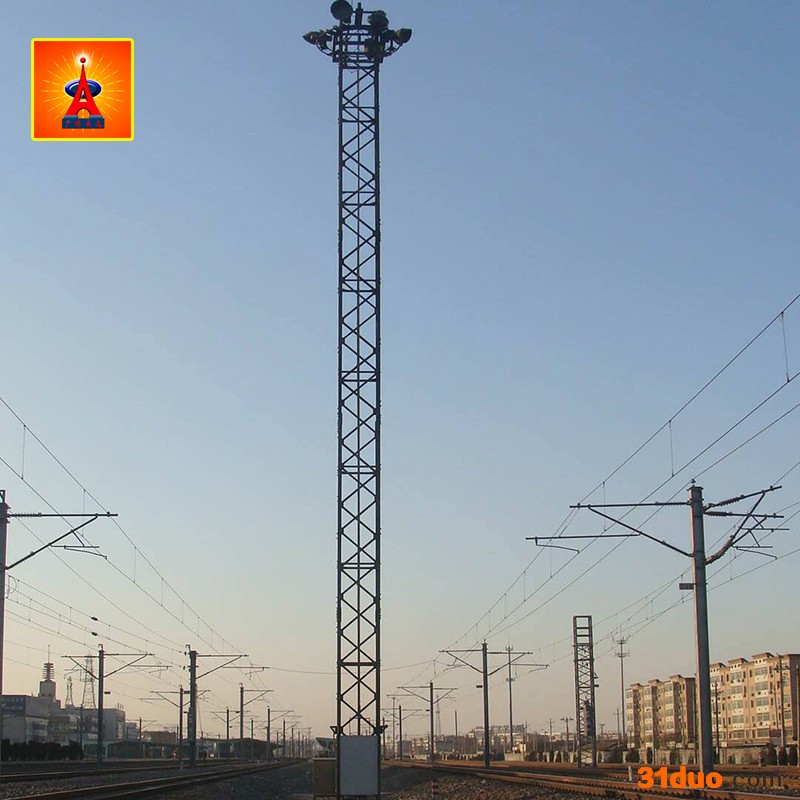 广讯制作铁路站场投光灯塔 SDT升降式照明灯塔钢结构灯塔厂家LED灯塔架