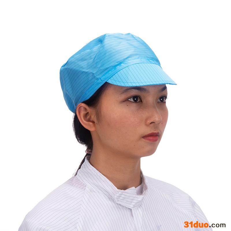 工作防尘头套食品车间餐饮工作防灰尘帽子白色蓝色静电工作帽