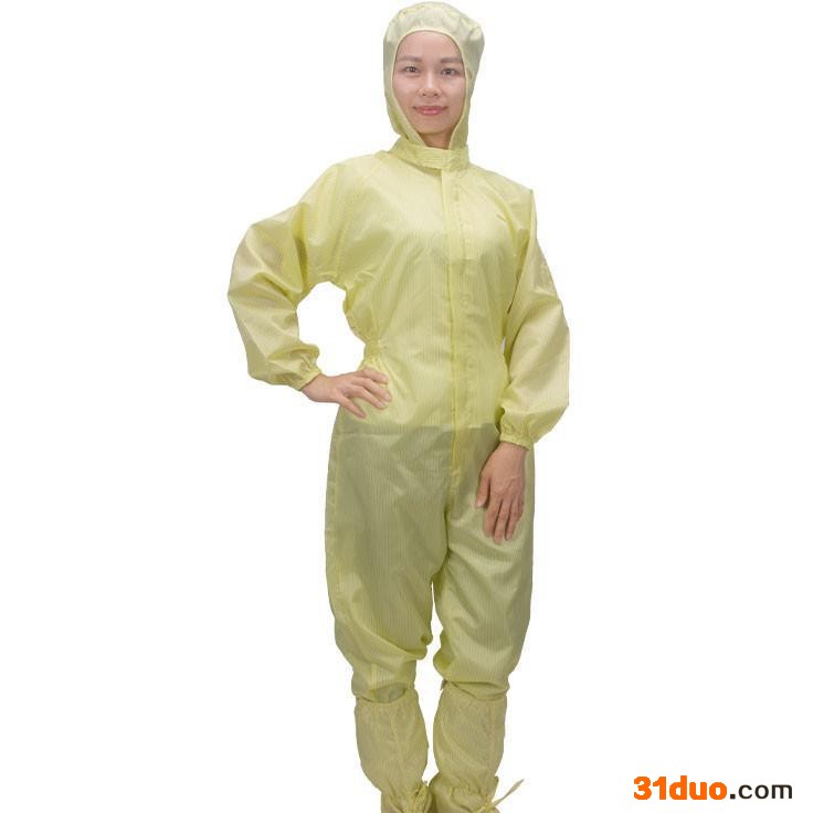 无尘车防静电工作服套装白色蓝色连体服，工作服厂家