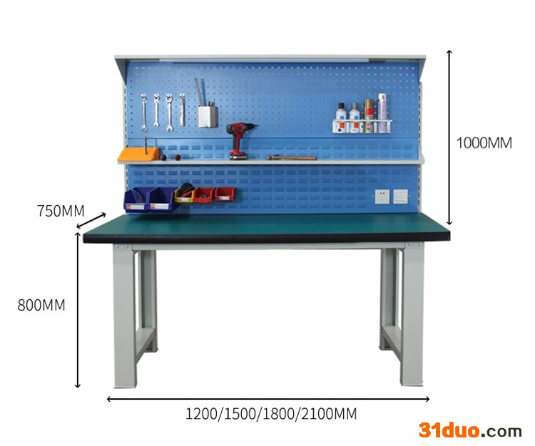 供应防静电工作台 装配钳工台带挂板 车间组装工作台 鸿晟达HGZT-G1850工作台批发